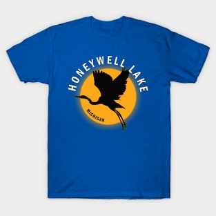 Honeywell Lake in Michigan Heron Sunrise T-Shirt